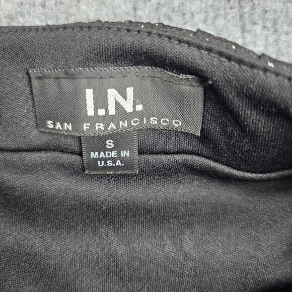 Vintage Y2K IN San Francisco Dress Womens Small Black Strapless Sparkle Whimsy - Picture 5 of 8